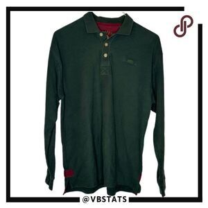 Orvis Dark Olive Green‎ Long Sleeve Polo Outdoor Adventure Shirt in size Medium